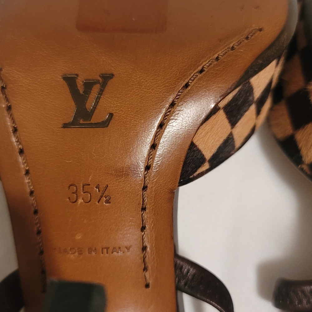 Louis Vuitton Brown Damier Women's Shoes Size 35.5 - Picture 13 of 16